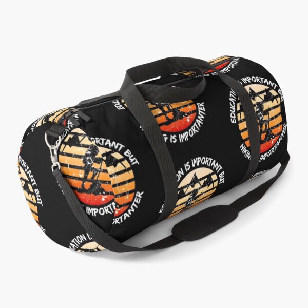 Item preview, Education Is Important But Hiking Is Importanter Grunge Retro Sunset In Black designed and sold by LuckyKermit.