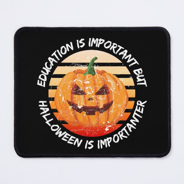Item preview, Education Is Important But Halloween Is Importanter Grunge Retro Sunset Spooky Pumpkin In Black designed and sold by LuckyKermit.