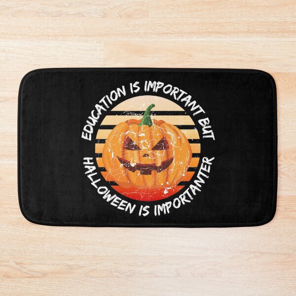Item preview, Education Is Important But Halloween Is Importanter Grunge Retro Sunset Spooky Pumpkin In Black designed and sold by LuckyKermit.