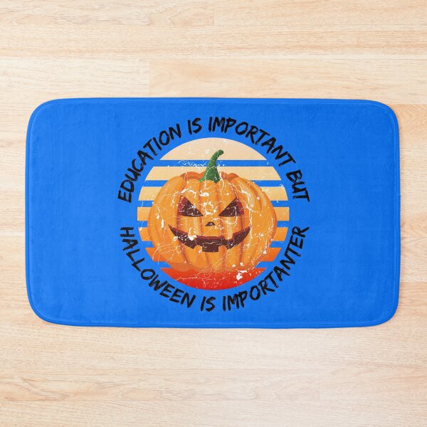Item preview, Education Is Important But Halloween Is Importanter Grunge Retro Sunset Spooky Pumpkin In Blue designed and sold by LuckyKermit.