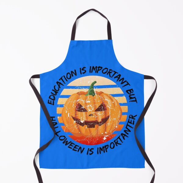 Item preview, Education Is Important But Halloween Is Importanter Grunge Retro Sunset Spooky Pumpkin In Blue designed and sold by LuckyKermit.
