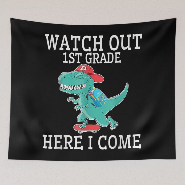 Item preview, Watch Out 1st Grade Here I Come Dinosaur Back To School Gift designed and sold by salvatorechanie.