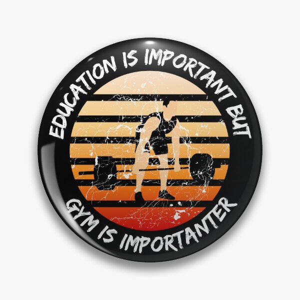 Item preview, Education Is Important But Gym Is Importanter Grunge Retro Sunset Guy Lifting Weights In Black designed and sold by LuckyKermit.