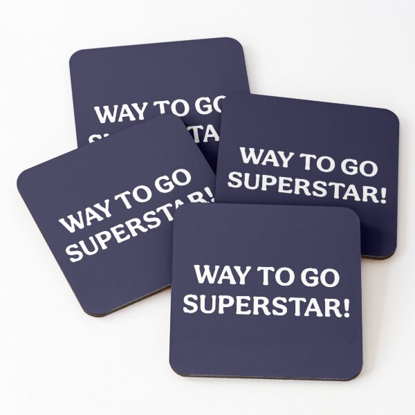 Item preview, Way To Go Superstar (White Dark Blue) designed and sold by ToluaPrints.