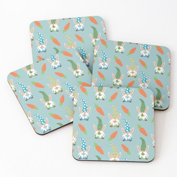 Item preview, Cute Easter Gnomes with bunny ears  holding eggs and carrots  pattern  designed and sold by Yasminepatterns .