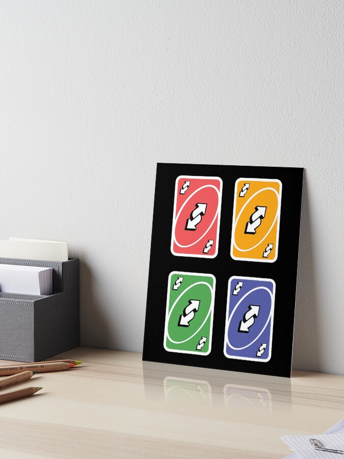 4 Uno Reverse Cards Red, Yellow, Green and Blue Uno reverse cards  Poster  for Sale by Rosemoon2k