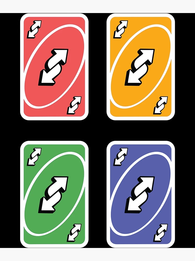 Cute Waterproof Blue/ Red/ Green/ Yellow Uno Reverse Card 