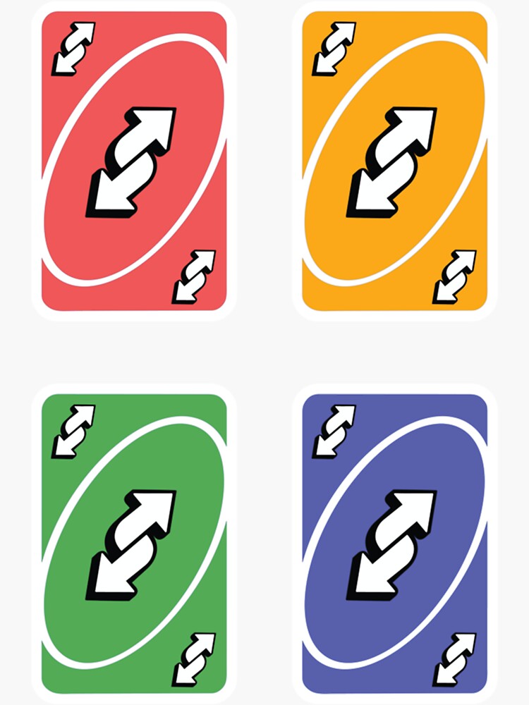 4 Uno Reverse Cards Red, Yellow, Green and Blue Uno reverse cards  Poster  for Sale by Rosemoon2k