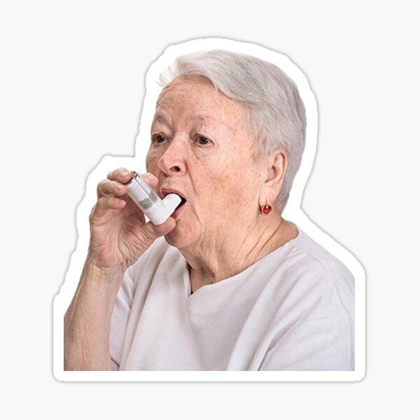 inhaler lady Sticker