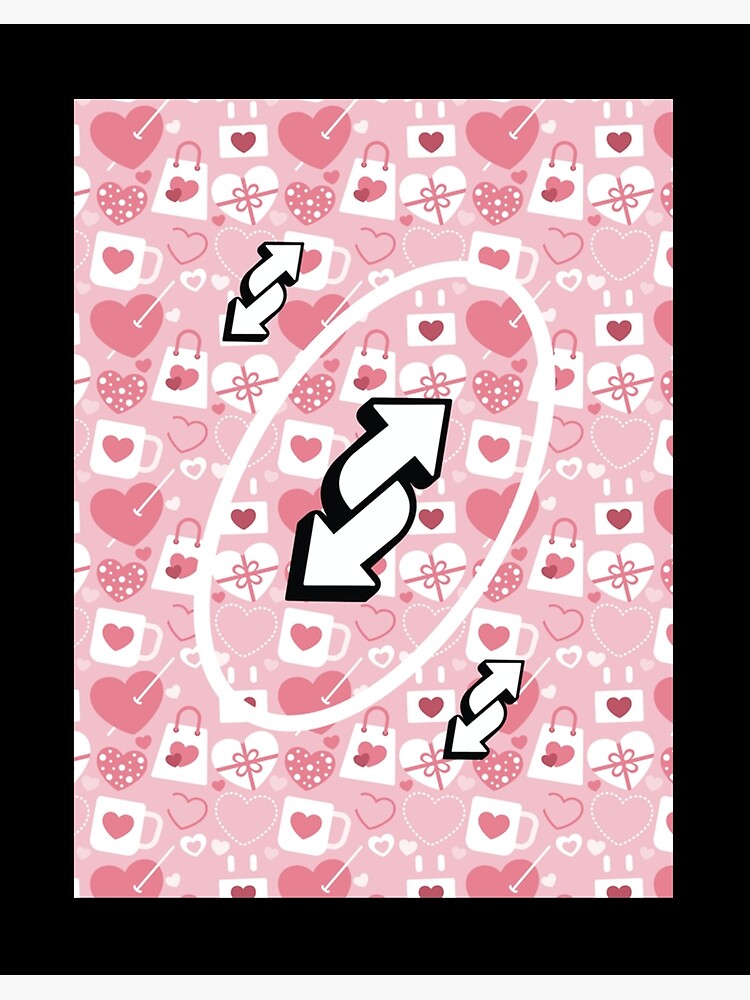 Reverse Uno no U Heart Meme Card Pink Aesthetic Cute 