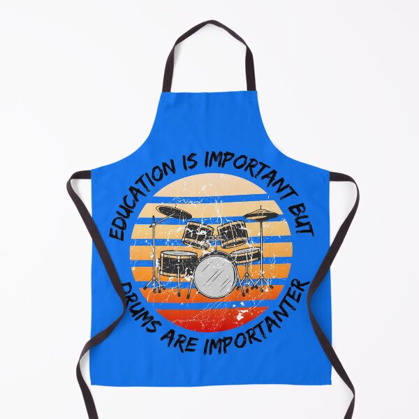 Item preview, Education Is Important But Drums Are Importanter Grunge Retro Sunset Drum Set In Blue designed and sold by LuckyKermit.