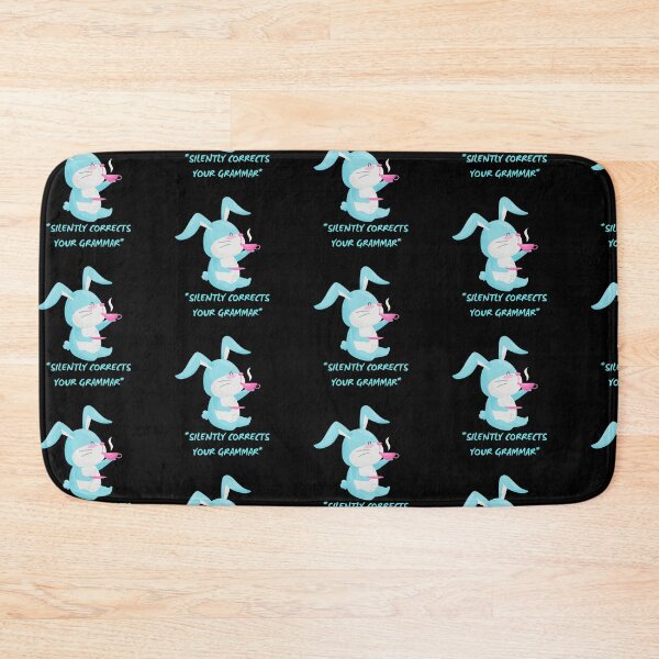 Item preview, Silently Corrects Your Grammar Funny Grammar Police Bunny Drinking Tea In Black designed and sold by LuckyKermit.