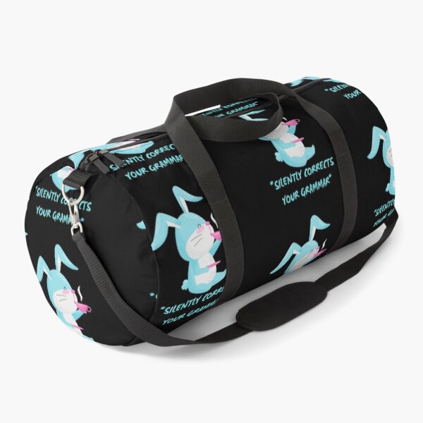 Item preview, Silently Corrects Your Grammar Funny Grammar Police Bunny Drinking Tea In Black designed and sold by LuckyKermit.