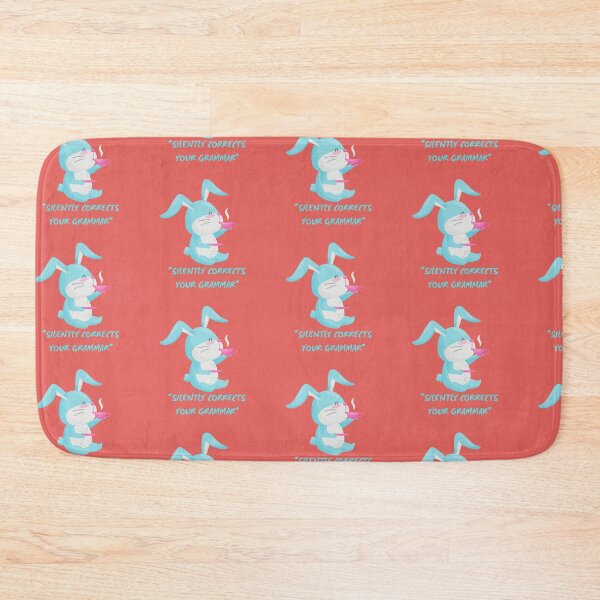 Item preview, Silently Corrects Your Grammar Funny Grammar Police Bunny Drinking Tea In Red designed and sold by LuckyKermit.