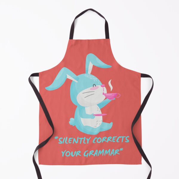 Item preview, Silently Corrects Your Grammar Funny Grammar Police Bunny Drinking Tea In Red designed and sold by LuckyKermit.