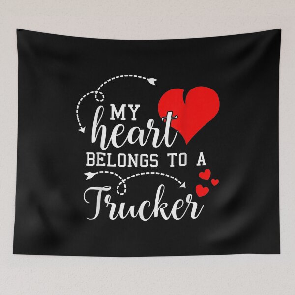 Item preview, My Heart Belong To A Trucker Cute Big Heart Valentines Day  designed and sold by aprilsav.