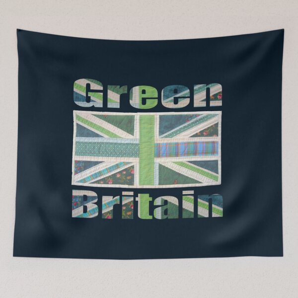 Item preview, Green Britain - Green Patchwork Union Jack Flag     designed and sold by ObbviusDesign.