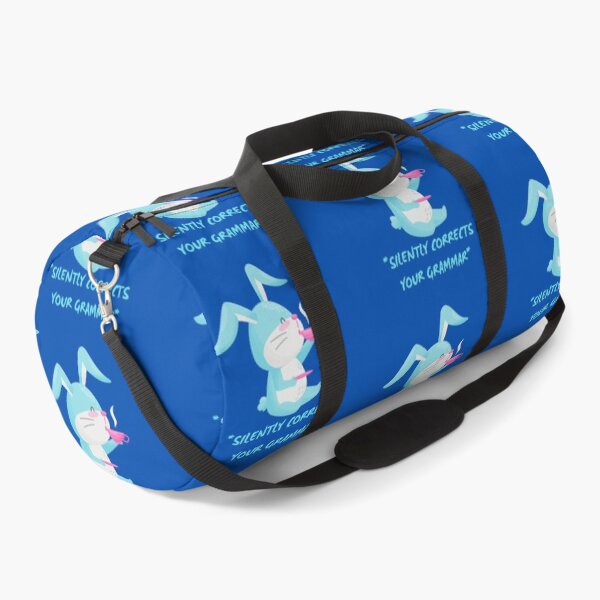 Item preview, Silently Corrects Your Grammar Funny Grammar Police Bunny Drinking Tea In Blue designed and sold by LuckyKermit.