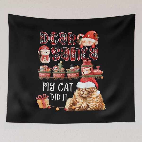 Item preview, Yellow Cats Dear Santa My Cat Did It Funny Kitten Lover Joke  designed and sold by amyadt77.