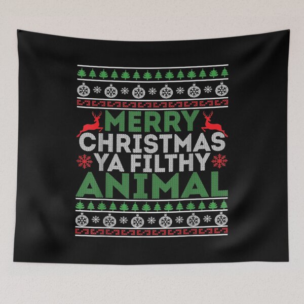 Item preview, Merry Xmas Ya Filthy Animal Funny Christmas Pajama  designed and sold by aprilsav.