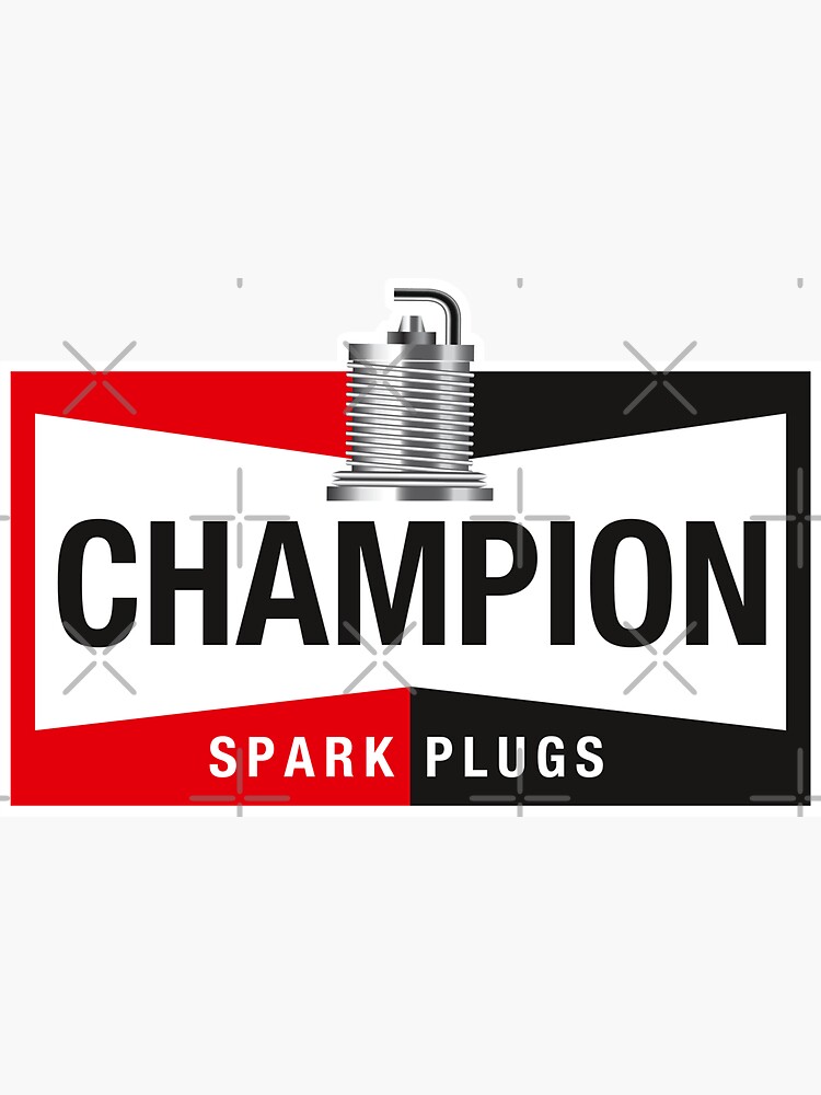"Champion Spark Plugs Logo" Sticker by peterpaz Redbubble