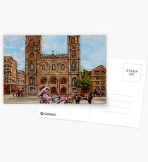 EGLISE NOTRE DAME CHURCH OLD MONTREAL ART CANADIAN PAINTING BY CAROLE SPANDAU CANADIAN ARTIST Postcards