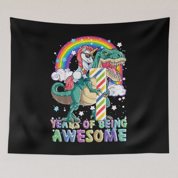 Item preview, Unicornio de 1 año montando dinosaurio T Rex 1er cumpleaños designed and sold by brita797.