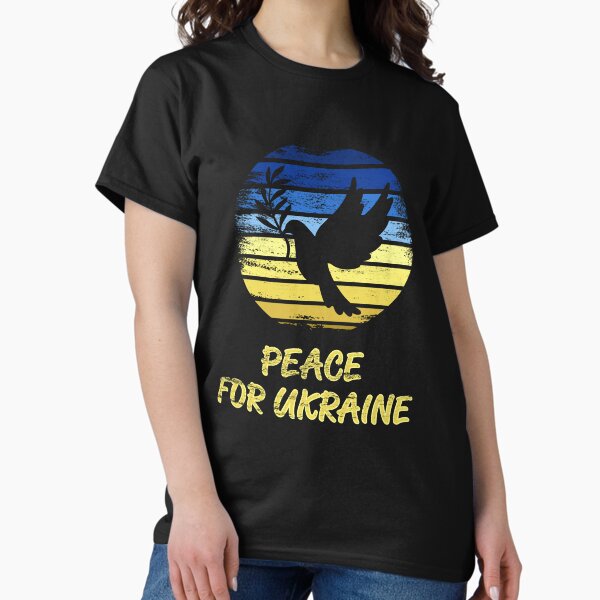Ukraine Dove of Peace Vintage Sunset: Peace for Ukraine Classic T-Shirt