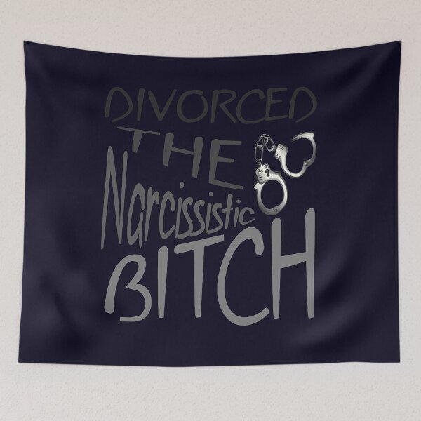 Item preview, Divorced The Narcissistic Bitch Grey Text With Open Handcuffs designed and sold by taiche.