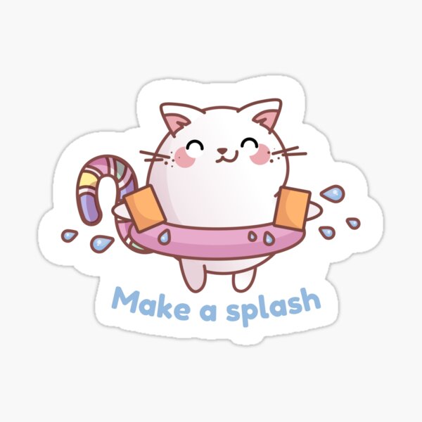 Make a Splash | Smoo the cat | mental health journal and planner stickers Sticker
