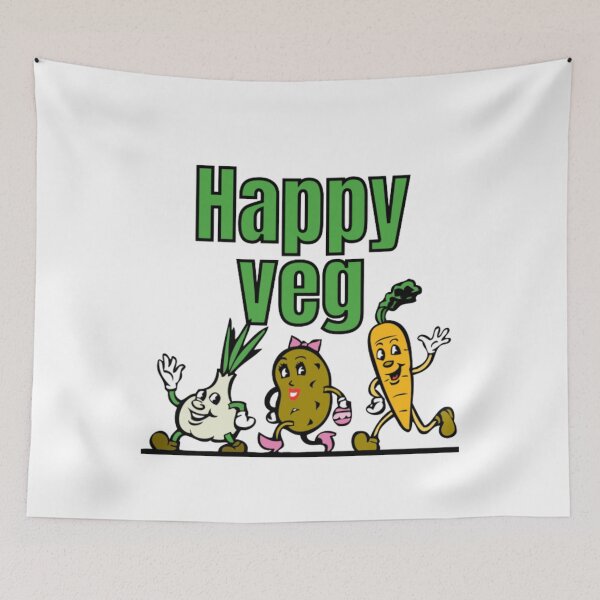 Item preview, Happy Veg Garlic Potato Carrot designed and sold by RichTeeDesigns.
