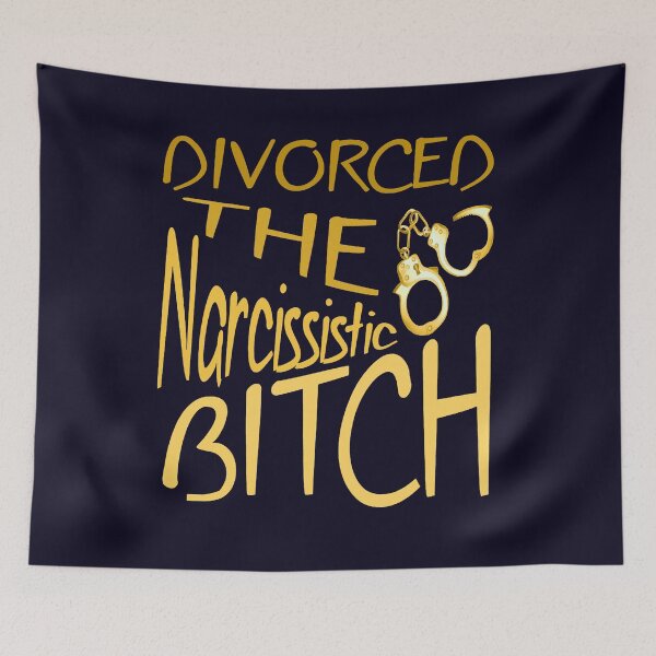 Item preview, Divorced The Narcissistic Bitch Yellow Text With Open Handcuffs designed and sold by taiche.