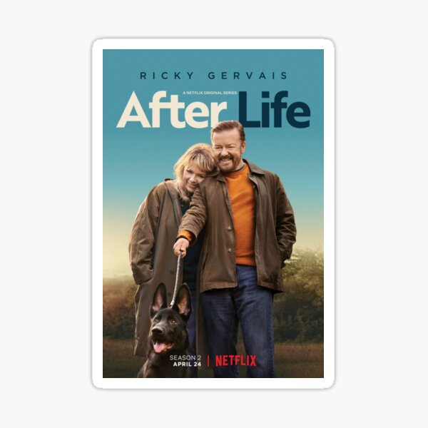 "Ricky Gervais Afterlife Poster " Sticker by amytheillustra | Redbubble