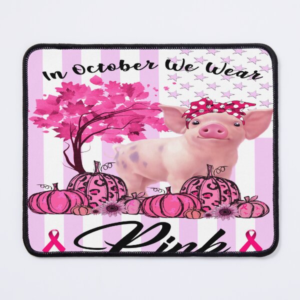 Item preview, In October We Wear Pink Funny Pig designed and sold by christinecather.