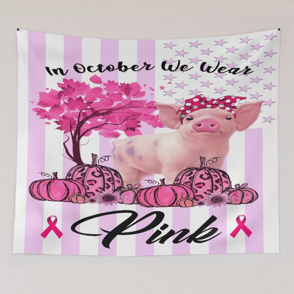 Item preview, In October We Wear Pink Funny Pig designed and sold by christinecather.
