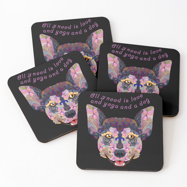 Item preview, ALL I NEED IS LOVE AND YOGA AND A DOG  designed and sold by amytheillustra.
