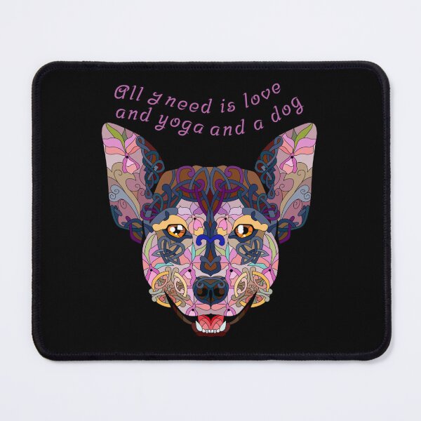 Item preview, ALL I NEED IS LOVE AND YOGA AND A DOG  designed and sold by amytheillustra.