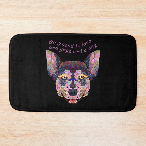 Item preview, ALL I NEED IS LOVE AND YOGA AND A DOG  designed and sold by amytheillustra.