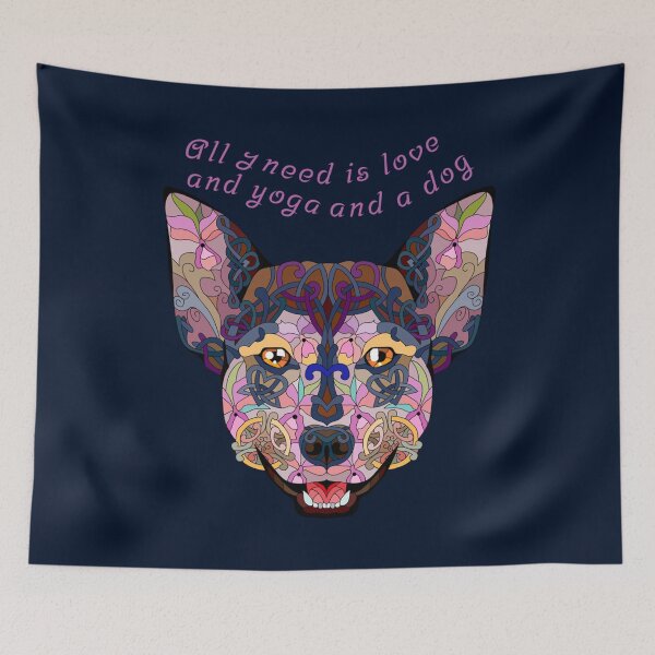 Item preview, ALL I NEED IS LOVE AND YOGA AND A DOG  designed and sold by amytheillustra.