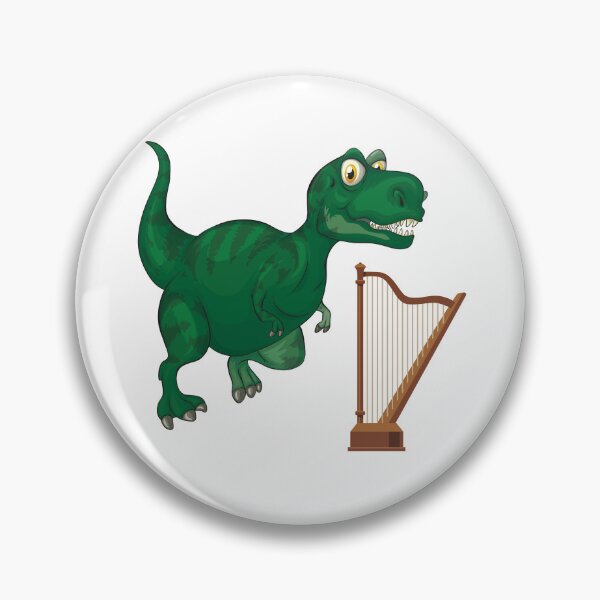 Item preview, Dinosaur Playing Harp ,Funny Good Dinosaur Harp Lovers Cool Green Design designed and sold by pedrored369.