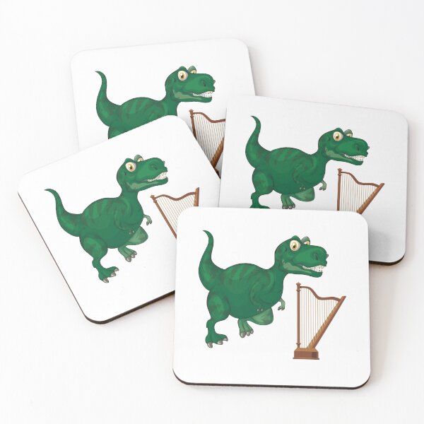 Item preview, Dinosaur Playing Harp ,Funny Good Dinosaur Harp Lovers Cool Green Design designed and sold by pedrored369.
