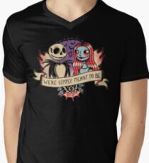 Camiseta de cuello en V Old school nightmare