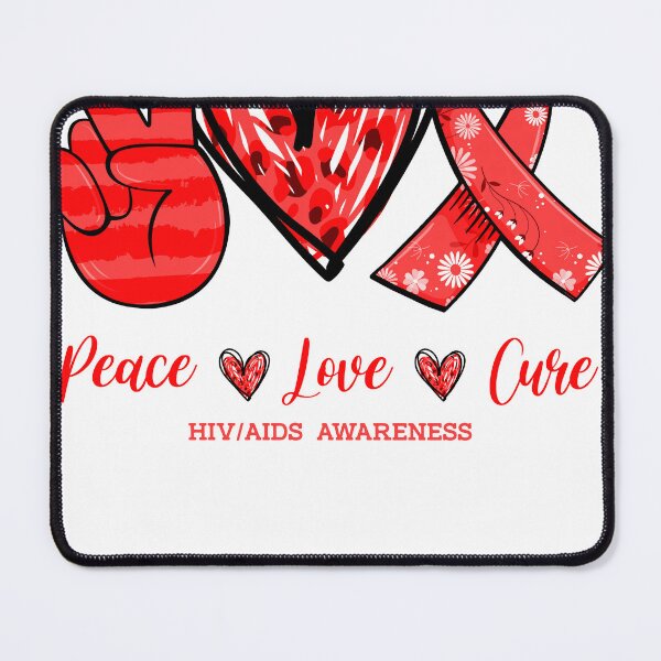 Item preview, Peace Love Cure HIV AIDS Awareness Caring Support Fighting Shirt  designed and sold by Master Jay.
