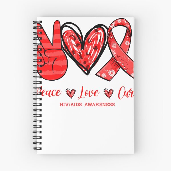 Item preview, Peace Love Cure HIV AIDS Awareness Caring Support Fighting Shirt  designed and sold by Master Jay.