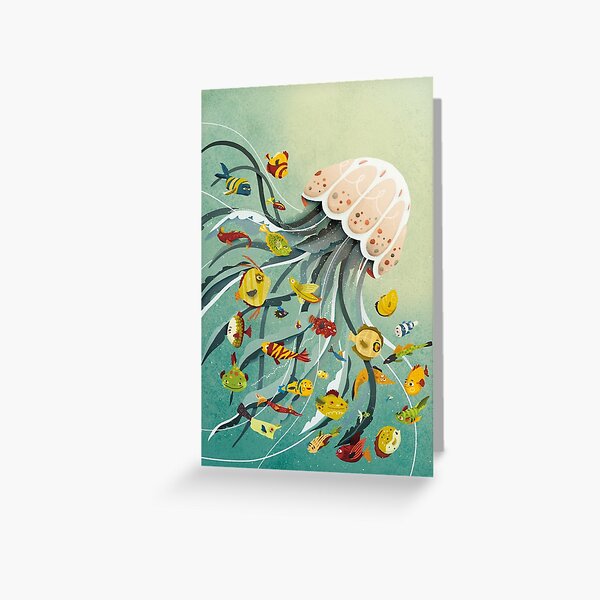 Colorful watercolor fish unique Redbubble Christmas gifts for a fish lover  | Greeting Card