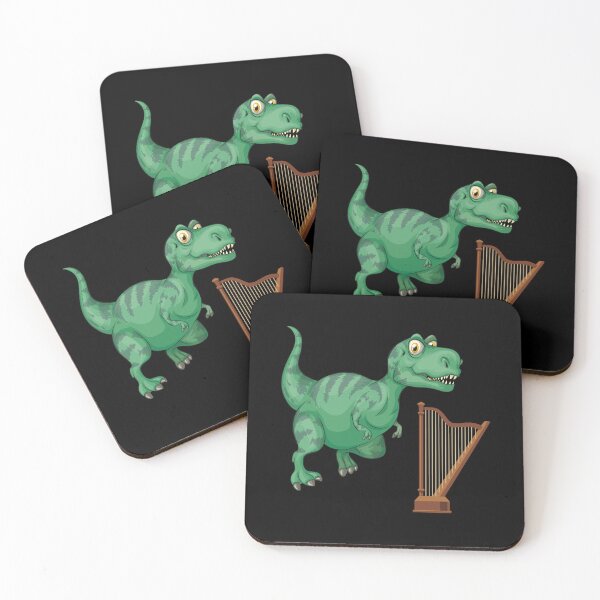 Item preview, Dinosaur Playing Harp ,Funny Good Dinosaur Harp Lovers Green Design designed and sold by pedrored369.