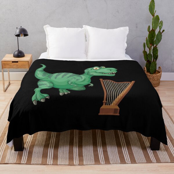 Item preview, Dinosaur Playing Harp ,Funny Good Dinosaur Harp Lovers Green Design designed and sold by pedrored369.