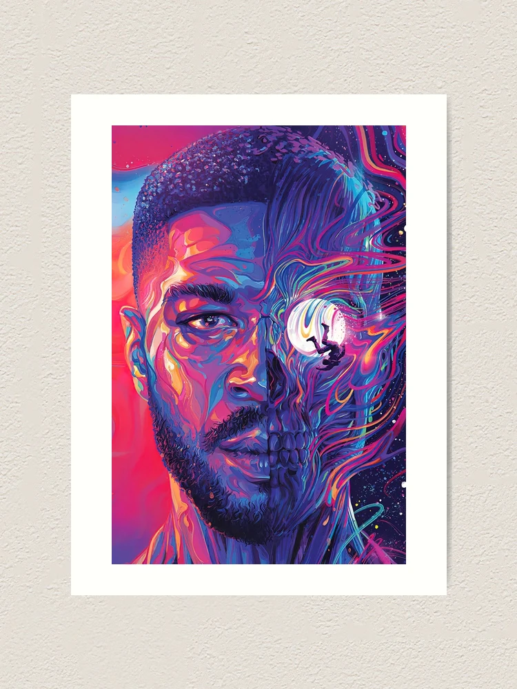 Kid cudi Man On The Moon Three III The Chosen Rap Hip hop Album Cover Art Print for Sale by HerBertTeee Redbubble