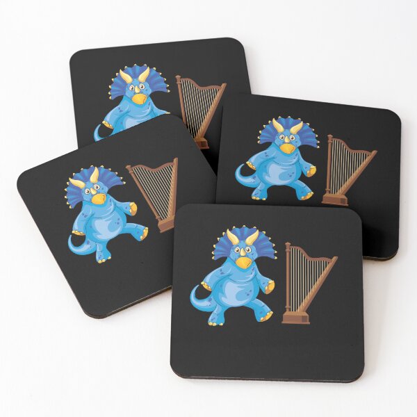 Item preview, Dinosaur Playing Harp ,Funny Good Dinosaur Harp Lovers Blue Design designed and sold by pedrored369.
