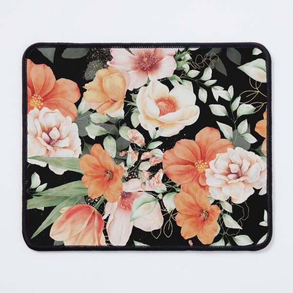 Artikelvorschau, Peach Florals on Black entworfen und verkauft von meggydesigns.